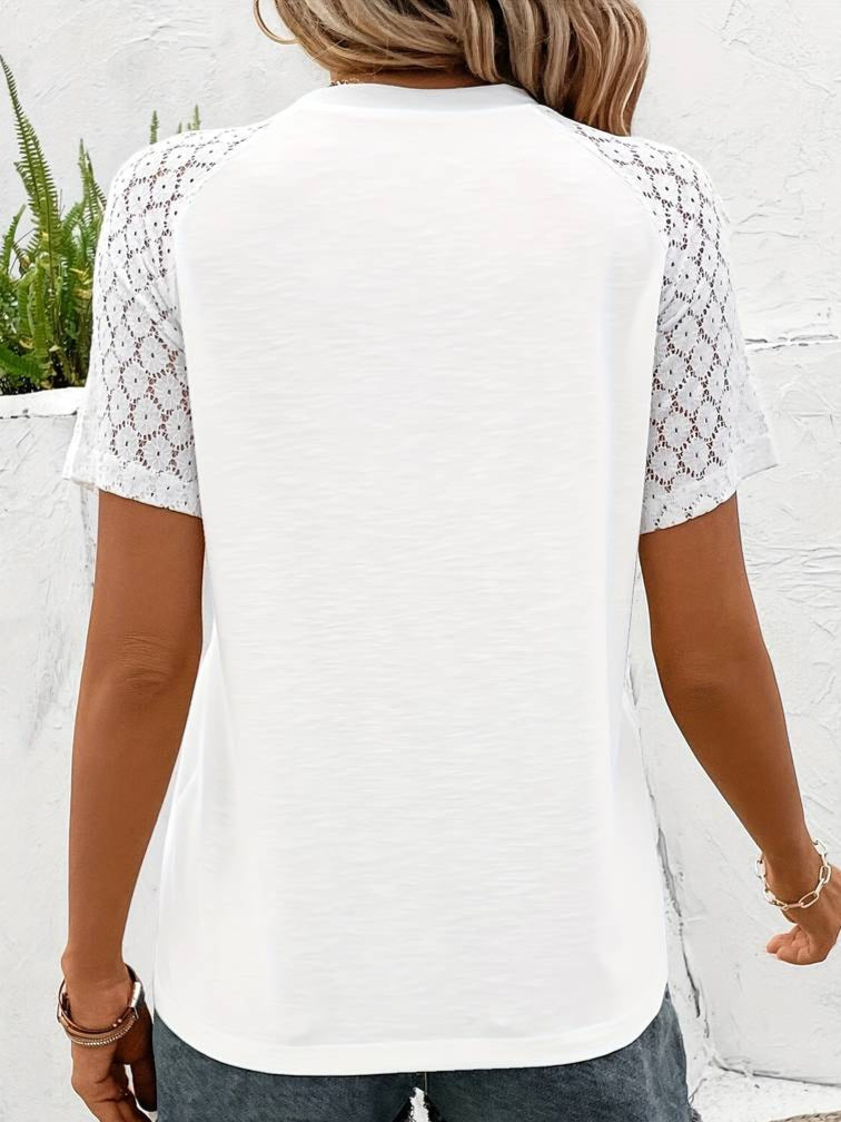 Women's White T-shirt with Buttons | Ideal for Spring/Summer